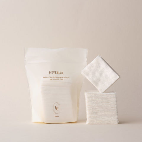 [HEVEBLUE] Bleach-free Biodegradable Stretchy 100% Cotton Pads