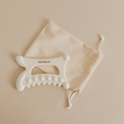 [HEVEBLUE] Natural White Clay Relaxing Homecare Gua Sha